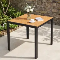 Merkloos Gartentisch Balkontisch Terrassentisch - 75 x 75 cm - WPC-Tischplatte - Aluminiumrahmen - Teakbraun - Wetterfest