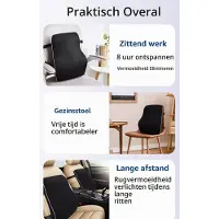 Merkloos Rückenkissen Lendenkissen Bürostuhl - Memory-Schaum - Verstellbare Gurte - Mit 3D-Mesh-Bezug