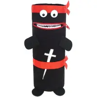 OEM Ninja Federmäppchen mit Monster-Gesicht, schwarz, 19 x 6 x 6 cm
