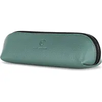 Merkloos Etui aus echtem Leder für Stifte und Bleistifte, türkis, 20,5 x 5,5 x 5,5 cm