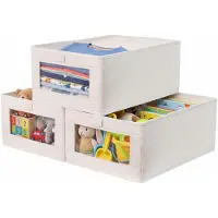 Merkloos Set aus 3 Aufbewahrungsboxen aus Stoff, ohne Deckel, 41 x 28 x 17 cm