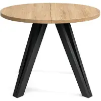 Selsey Nuuvel - Esstisch rund ausziehbar 4-Sitzer, Eiche Cremona, 100 cm