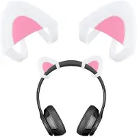 Markenlos Katzenohren Aufsatz für Over-Ear-Kopfhörer verstellbar Silikon weiß rosa