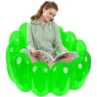 Markenlos Aufblasbarer Jelly-Stuhl Grün 75 x 56 cm Outdoor Garten Pool Deko