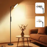 StarTech.com LED-Stehlampe - FLJ-032-XR - 32 W - Dimmbar - 2700–6500 K - Nach oben und unten gerichtetes Licht - Weißer Lampenschirm - Schwarzes Gehäuse