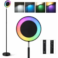 StarTech.com RGB LED-Stehlampe - Fernbedienung und dimmbar - 2700–6500 K - 2 Lichtquellen - Drehbare Leselampe - Timer - Weißer Lampenschirm, schwarzer Fuß