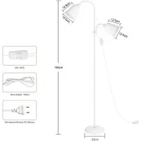 StarTech.com Moderne Stehlampe - FL1011 - 2 E27-Fassungen - 360° schwenkbare Leuchtenköpfe - Metall - Weiß - Leuchtmittel nicht enthalten