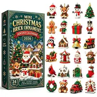 Merkloos Mini Weihnachts-Baustein-Ornament Adventskalender 2026 mit 24 Tagen Überraschung