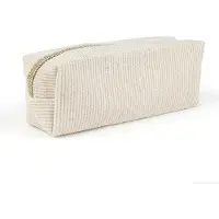 Merkloos Federmäppchen Stifteetui Kosmetiktasche - Cord - 21 x 7 x 5 cm - Beige - Mehrfach nutzbar