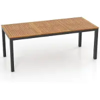 Markenlos Gartentisch Esszimmertisch Akazienholz, Garten Esstisch für 8 Personen, Rechteckiger Küchentisch Biertisch mit Schirmloch, Massivholztisch mit Metallgestell, Terrassentisch(Vertical)