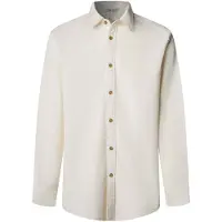 Pepe Jeans für Herren. PM3091440 Hemd River gebrochenes Weiß (M), Lässig, Baumwolle, Langarm