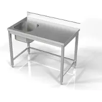 CombiSteel Spültisch 1 Becken rechts aus Edelstahl 1400x700x850mm