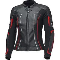 Held Debbie 3 Damen Motorrad Lederjacke, schwarz/neon-rot, 48