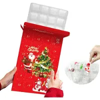Merkloos Adventskalender Befüllbare Weihnachtsboxen - 32 x 22 x 6 cm - Für Kinder und Erwachsene - Mit Weihnachtsmotiv - Zum Selbstbefüllen