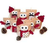 Merkloos Adventskalender – Bastelset – 24 Säckchen – Kraftpapier – 14 x 6 x 22 cm – Weihnachten