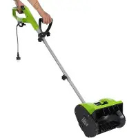 Markenlos Elektrische Schneefräse, 220V 1200W Schnee Kehrmaschine, Arbeitsbreite 30cm, max.Räumtiefe 15cm,Wurfweite 8m, 3500rpm, Verstellbare Winkel (180 °)