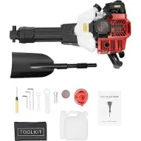 Markenlos 52CC 2-Takt Benzin Garten Baum Bagger, Tragbar Baumbagger Gartenschaufel 6500Rpm Handgeführte Grabenfräse, Multifunktionale Gartenbaumgräber Luftgekühlt für Garten, Bauernhof