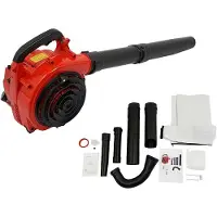 Markenlos 25,4CC 750W Laubbläser Benzin Handheldlaubbläser 2-Takt-Luftgekühlter Motor Upgrade Laubsauger mit 1 Sammeltasche & Elektronische Zündung 0,13 m³/s Laubsauger Benzin Blattbläser