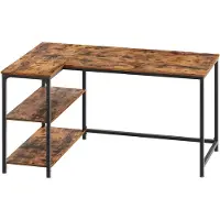 StarTech.com Eckschreibtisch - L-förmiger Computertisch - 120 x 80 cm - Metallgestell - Zur Selbstmontage - Vintagebraun