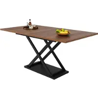 StarTech.com Moderner minimalistischer Esstisch - Ausziehbarer Esstisch - 120–160 × 80 cm - MDF und Metall - Gekreuzte Metallbeine - Einfache Montage - Walnuss und Schwarz