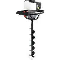 Markenlos Benzin Erdlochbohrer Set mit 100 mm Bohrer, 1,4 kW 1,9 PS 52ccm Pfahlbohrer Pflanzenbohrer