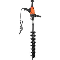 Markenlos Elektro Erdbohrer, Erdlochbohrer Pfahlbohrer Gartenbohrer, 1900 W Leistung | 120 mm Bohrer | Bohrerlänge 800 mm | 1000 U/min