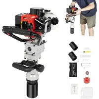 Markenlos Benzin Pfahlramme 2 Takt Motor Pfostentreiber 32,7CC 900W Erdlochbohrer mit 55-70mm Hülsen Benzin-Rammgerät für Gebäude Zaunbau 8500 U/Min