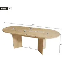 StarTech.com Ausziehbarer Esstisch - Ovaler Esstisch - 160–200 x 90 cm - Eiche - MDF - Für 8 Personen - Abgerundete Ecken
