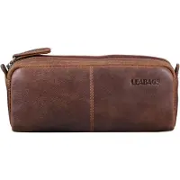 LEABAGS Fort Rock Leder-Mäppchen I Stifte Mäppchen aus echtem Büffel-Leder I Leder-Etui I Vintage - Gut