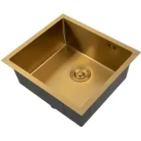 StarTech.com Küchenspüle - Einzelbecken aus Edelstahl 304 - Unterbau - Rechteckig - 1 Loch - Ohne Armatur - Gold