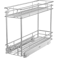 LTPRTZ Ausziehbarer Kräuterständer für schmalen Schrank - 2-lagiger ausziehbarer Organizer für Küche