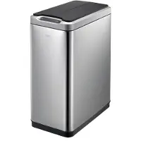EKO - Phantom Sensor Abfalleimer 20+20 Liter - Stainless steel Plastic - Matt Edelstahl, Schwarz