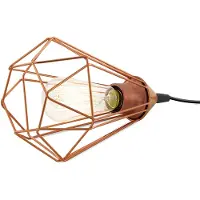 Eglo Tischlampe Tarbes, 1 flammige Vintage Tischleuchte im Retro Look, Nachttischlampe aus Stahl, Farbe: Kupfer, schwarz, Fassung: E27, inkl. Schalter
