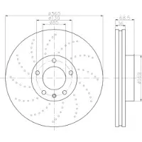Textar Bremsscheibe 92219505 360mm 36mm für VW PORSCHE