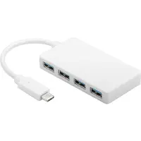 Goobay 4-fach USB-C Multiport-Adapter, gleichzeitiger Anschluss von 4x USB 3.0 A Buchse auf USB-C Stecker