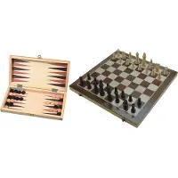 HOT Games Schach-/Backgammon Klappkassette Eingelegt 29cm.