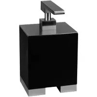 Gessi Rettangolo Accessoires Seifenspender Standversion, Behälter schwarz, 20838031, Farbe: Chrom