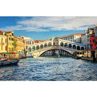 Papermoon Fototapete "Grand Canal and Rialto bridge", bunt, B:3,5m L:2,6m, Vlies, Tapeten, Fototapete