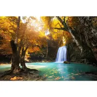 Papermoon Fototapete "Waterfall in Kanchanaburi, Thailand", bunt, B:3,5m L:2,6m, Vlies, Tapeten, Fototapete