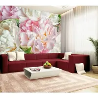 Papermoon Vlies- Fototapete Digitaldruck 350 x 260 cm Blooming Peonies GLO769559130