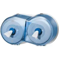 Tena Tork Wave Smart One  Mini Doppelrollenspender, Spendersystem T9 für Toilettenpapier, Maße: 400 x 230 x 180 mm, Farbe: blau