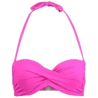 s.Oliver Bandeau-Bikini-Top "Spain", Damen, Gr. 38, Cup D, pink, Microfaser, Microfaser, unifarben, Bikini-Oberteile Bandeau-Bikini-Top, in unifarben mit Wickeloptik